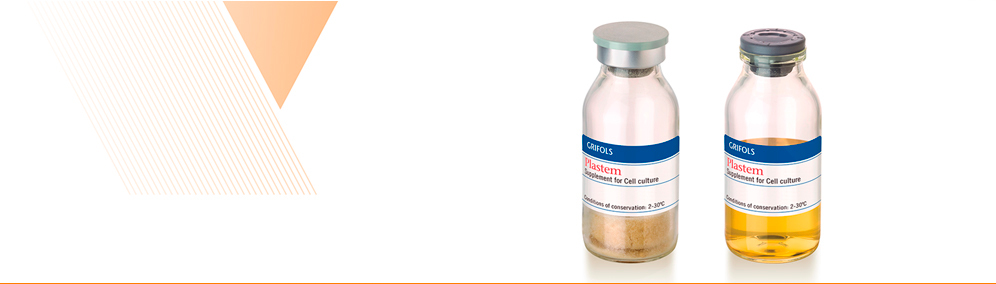 Vial samples of Grifols' PLASTEM - the human plasma supplement for cell culture